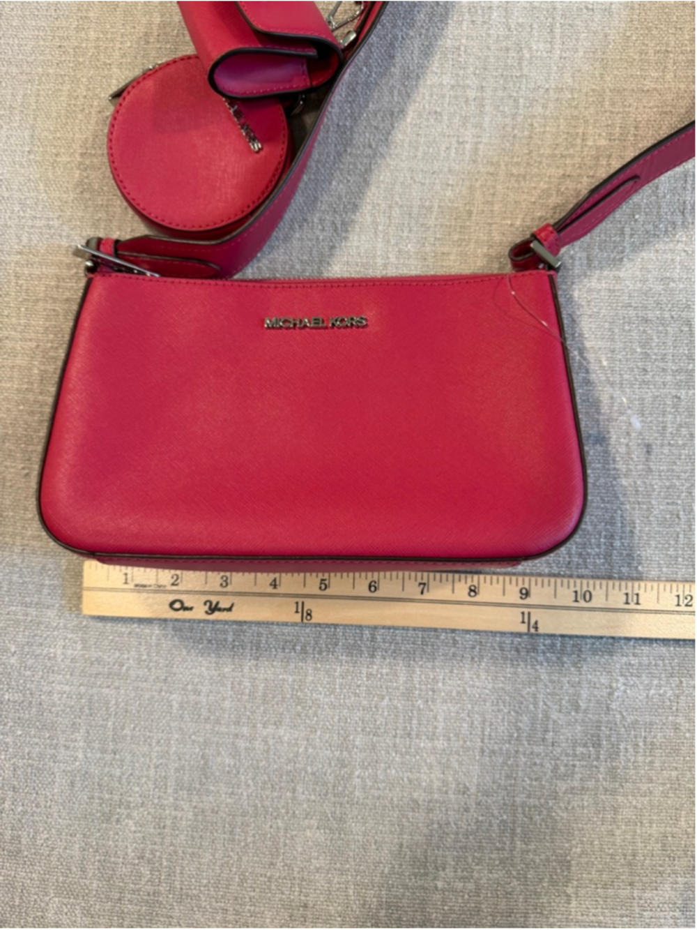 Michael Kors Jet Set Saffiano Leather Crossbody Bag carmine pink - Picture 10 of 13